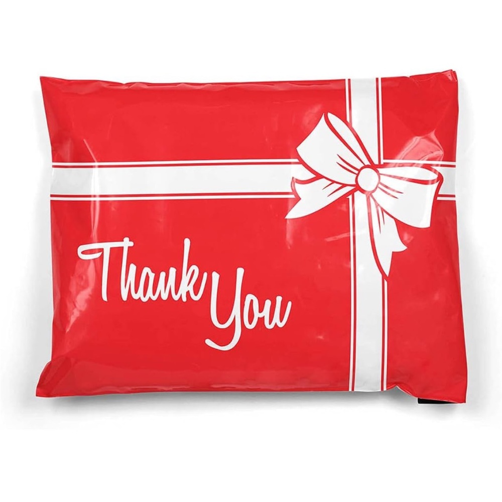 (20) 10” X 13” Red Present Poly Mailers